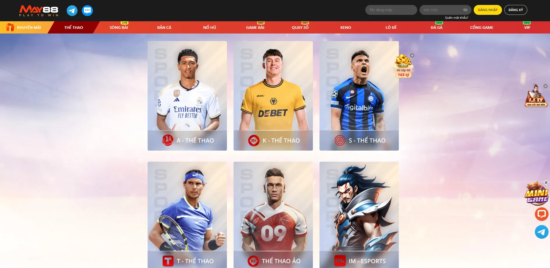 Cá cược thể thao tại May88 được rất nhiều người chơi yêu thích